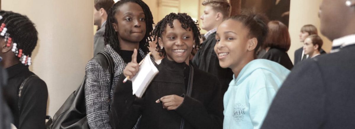 Girls posing at the camera